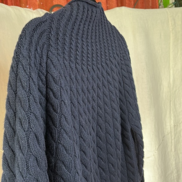 Theory blue felted mock neck wool blend Navy Cashmere blend - Picture 4 of 12